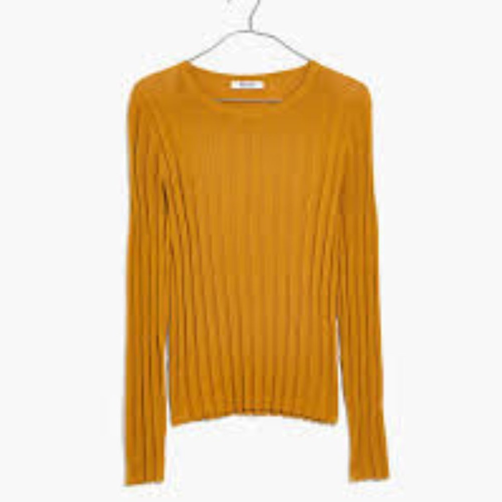 Madewell Clarkwell Pullover Sweater Yellow